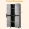 Plastic Storage Cabinet with Lock, Doors, and Adjustable Shelves